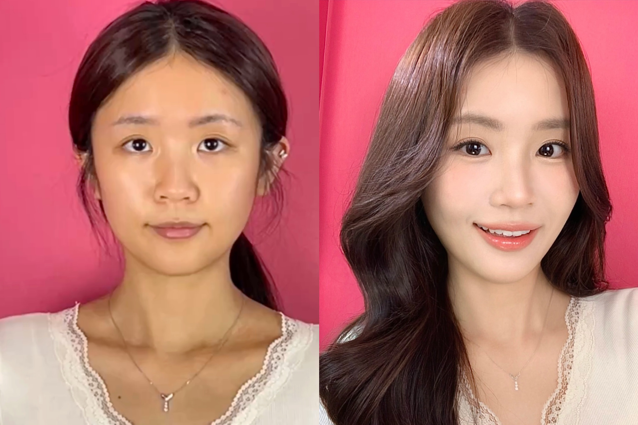 妆前妆后对比 4